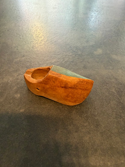 Clog Sabot Style Green Wooden Shoe