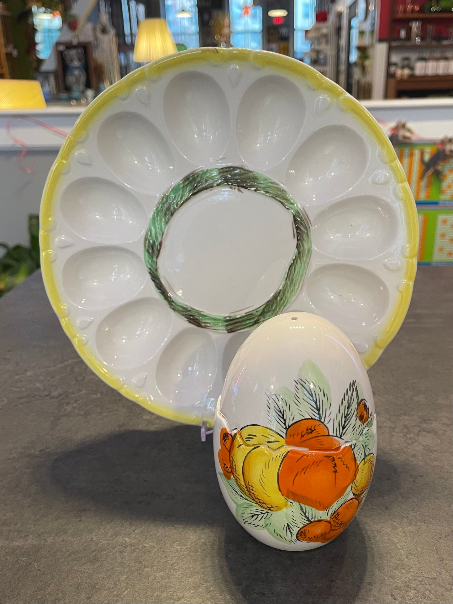 Deviled Egg Dish with Shakers