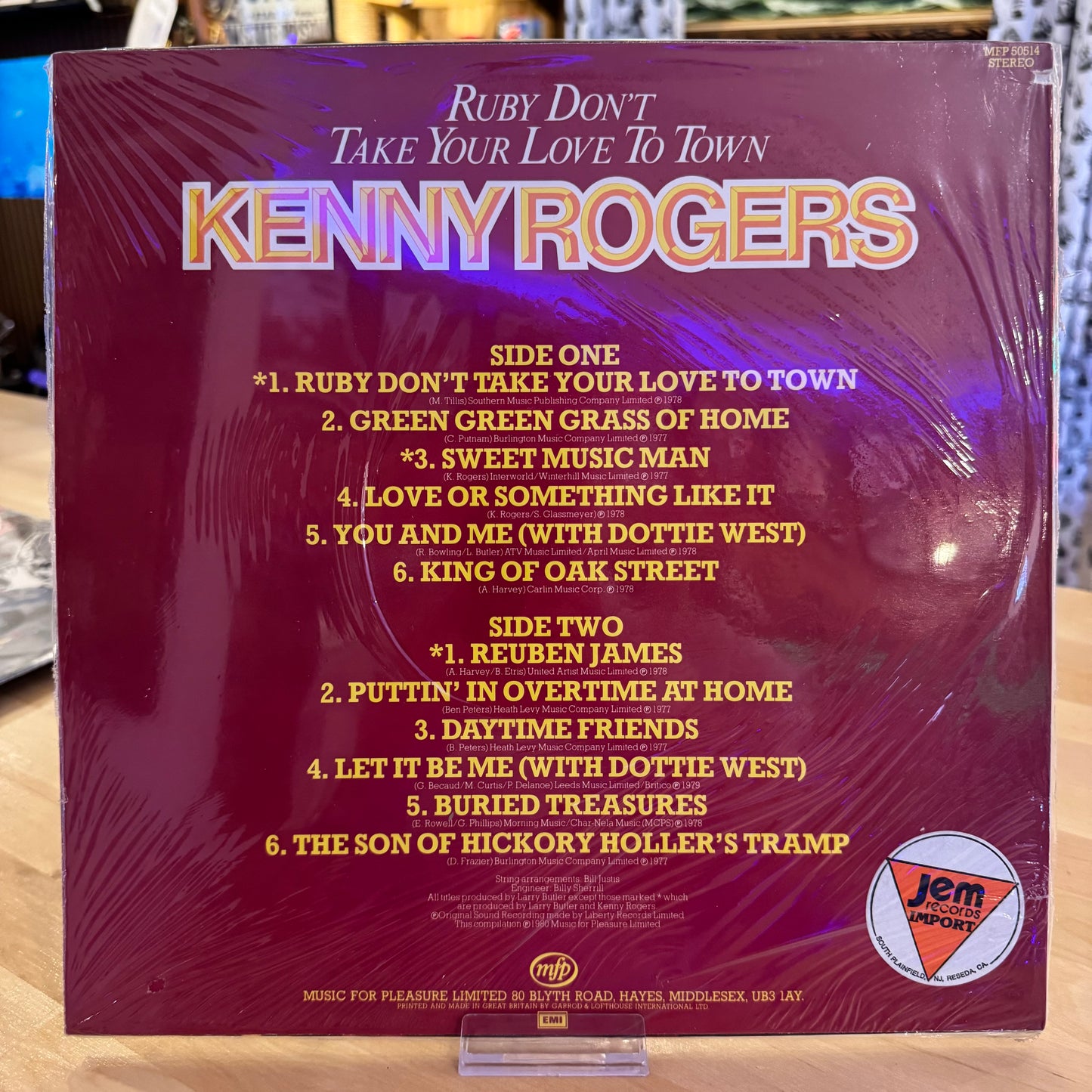 Kenny Rogers 'Ruby Don't Take Your Love to Town' Vinyl