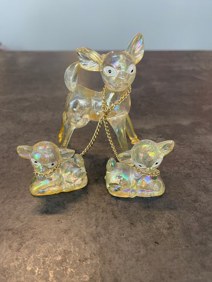 Lucite Deer with Pair of Fawns