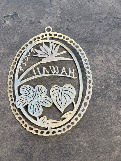 Brass Hawaii Ornament
