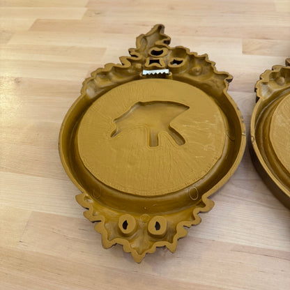 Set of 4 Syrocco Gold Floral Hollywood Regency Wall Art