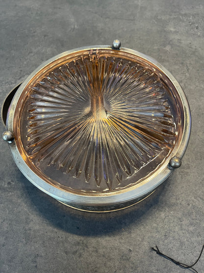 Pink Depression Glass Handled Dish