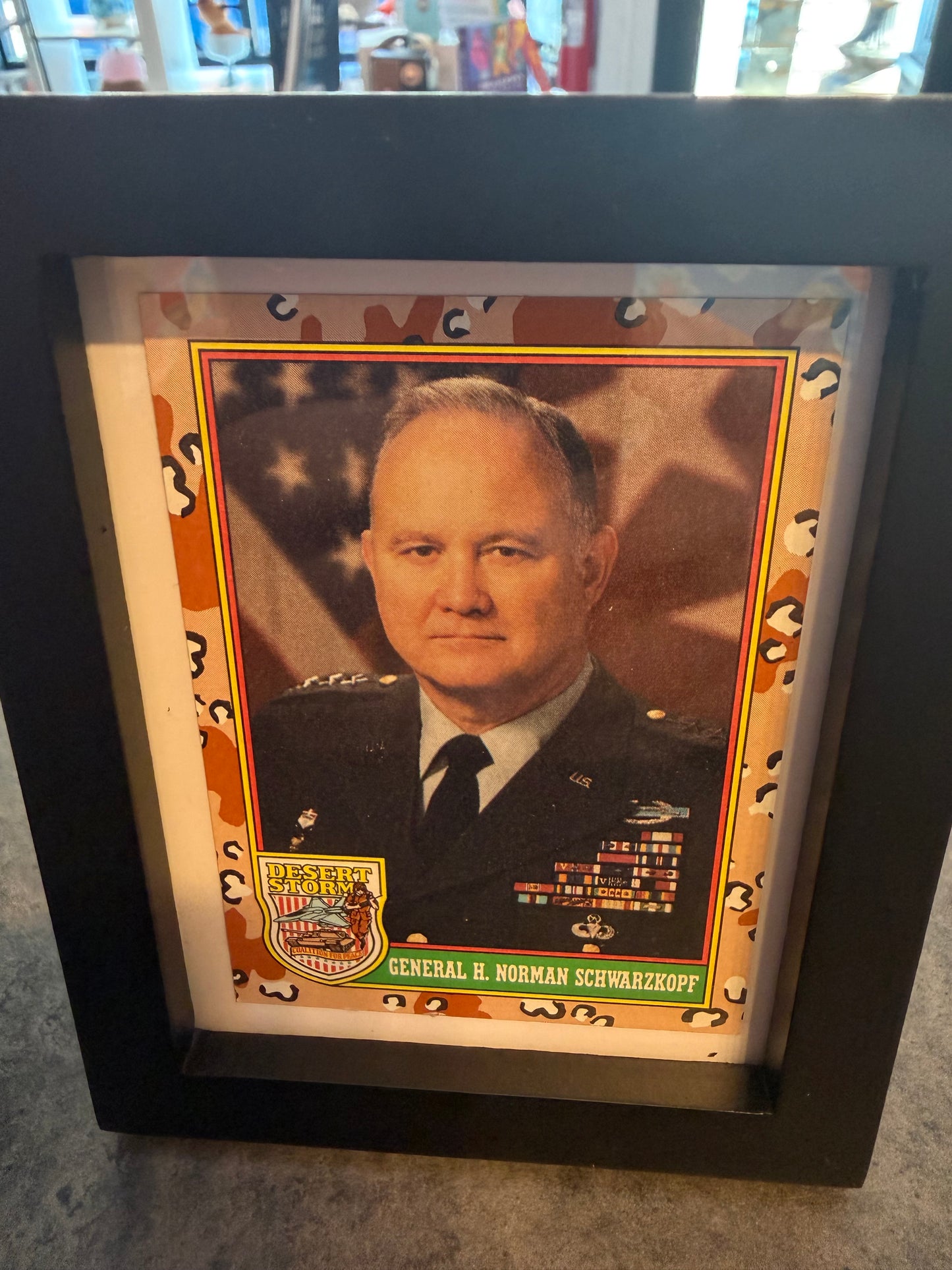 1991 Norman Schwarzkopf Card Framed