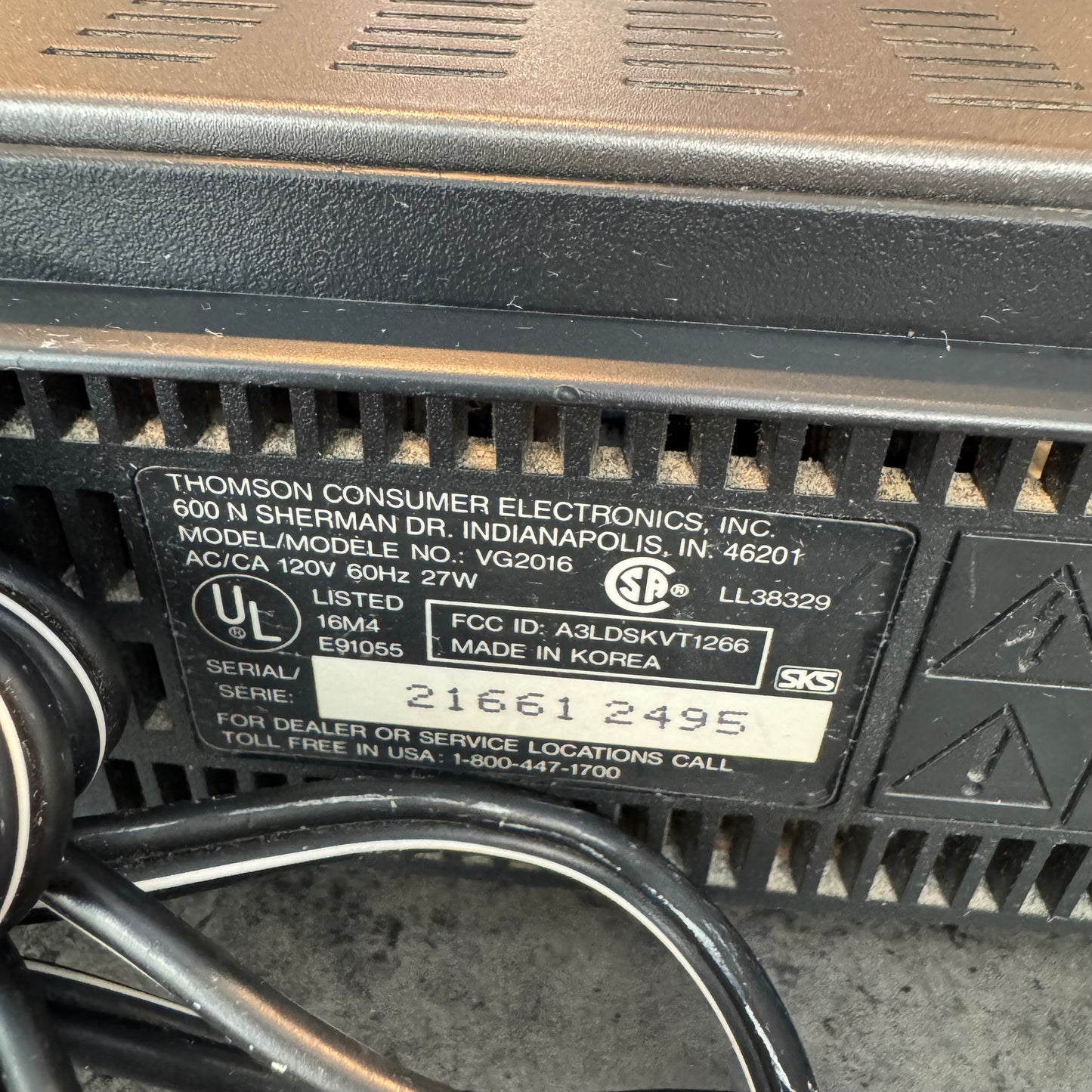 GE VG2016 VCR Working - No Remote