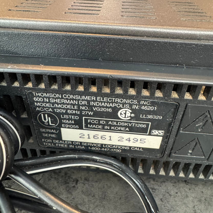GE VG2016 VCR Working - No Remote