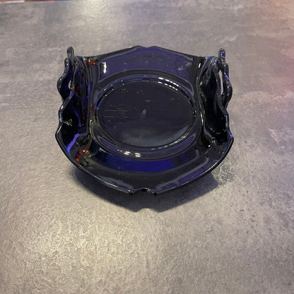 L.E. Smith Black Amethyst Rolled Edge Dish