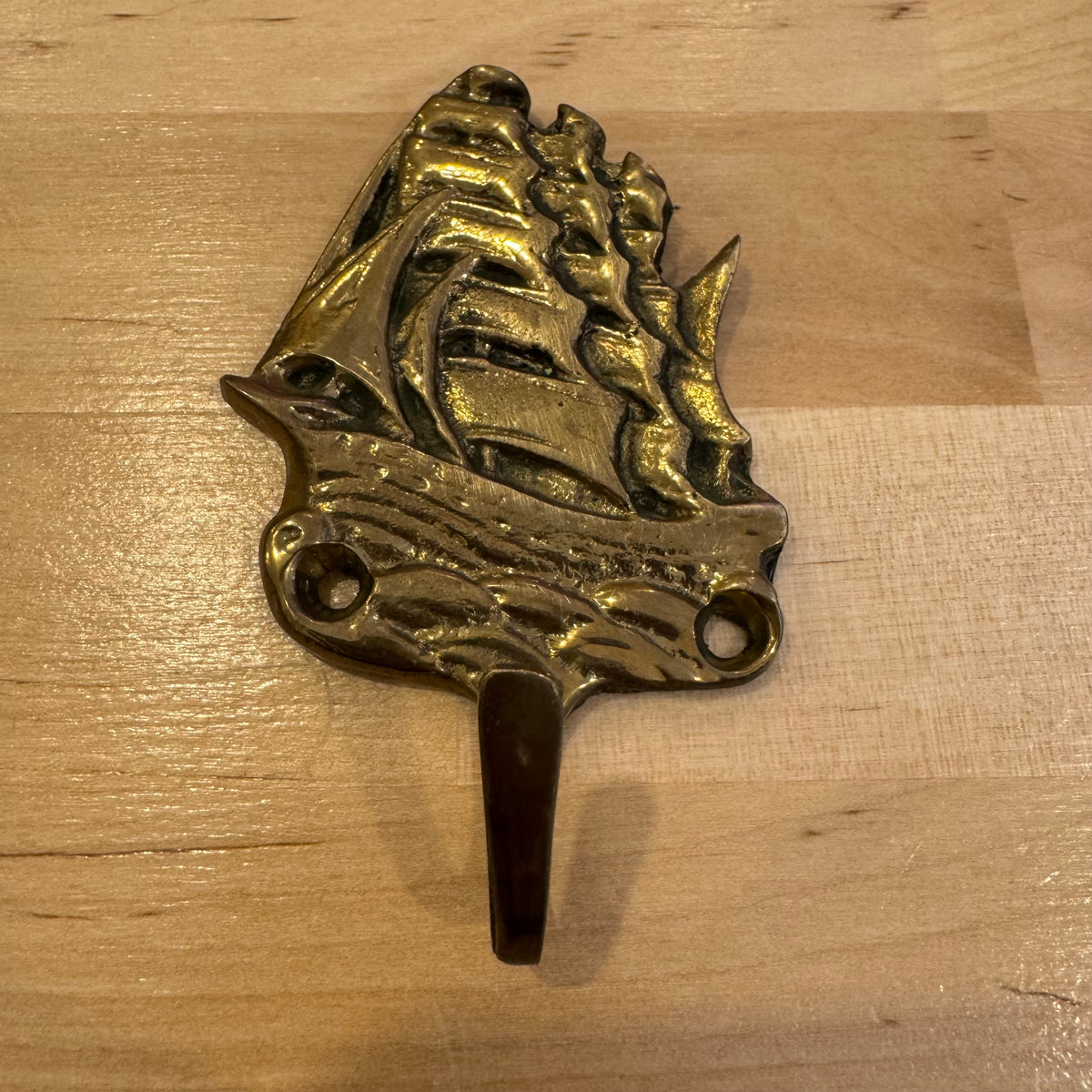 Brass Clipper Ship Wall Hook