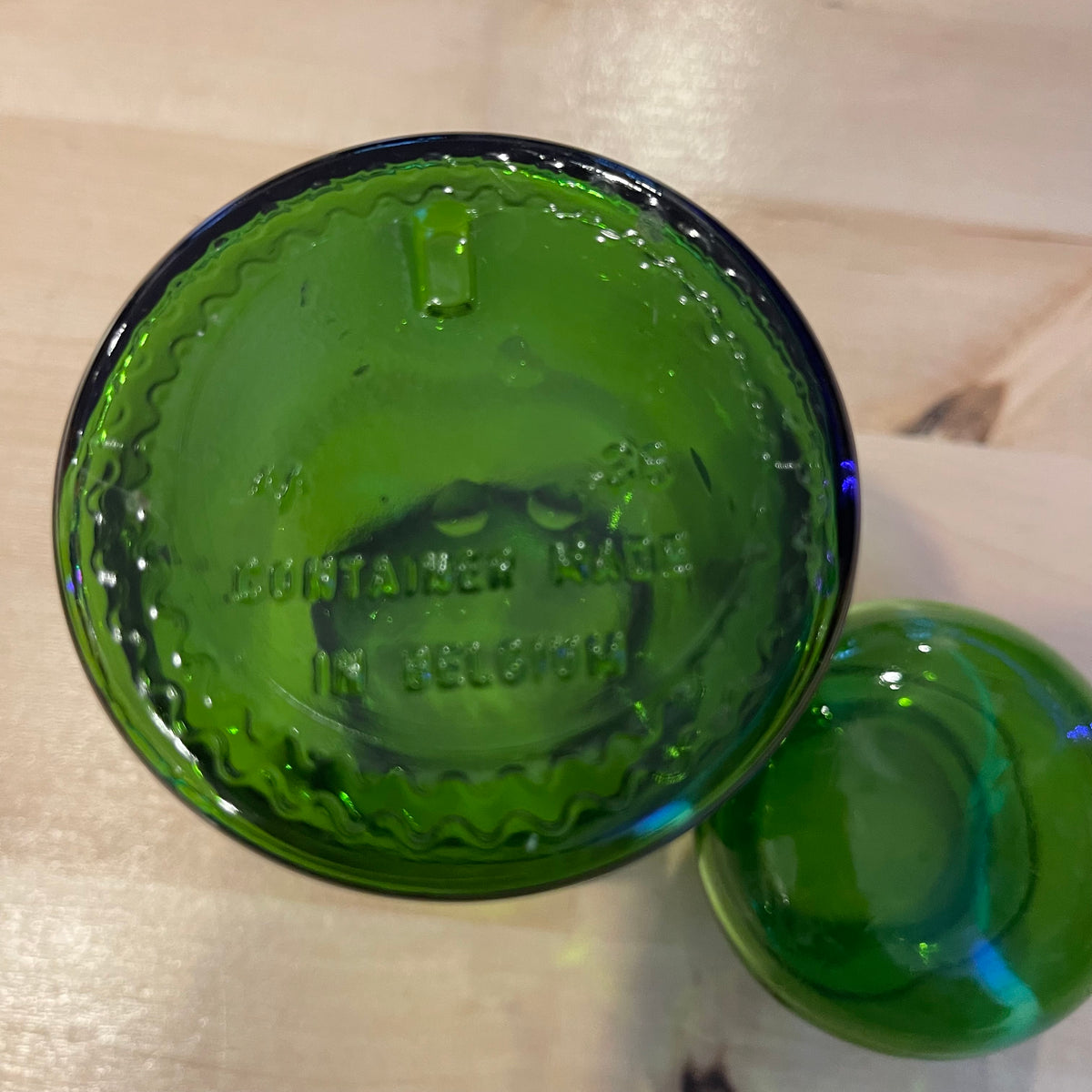 5.5” Green Bubble Top Apothecary Jar