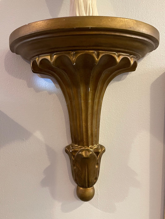 Alexander Backer Chalkware Gold Wall Shelf