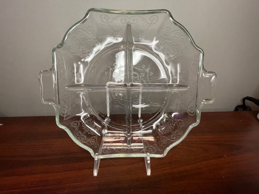 Depression Glass Divided Dish