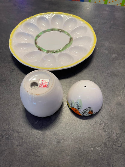 Deviled Egg Dish with Shakers