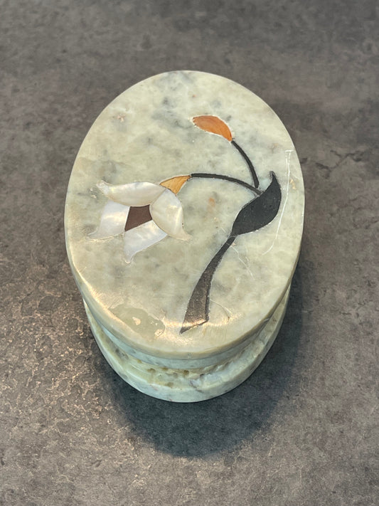Stone Inlaid Trinket Box