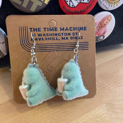 Fuzzy Dino Boba Earrings