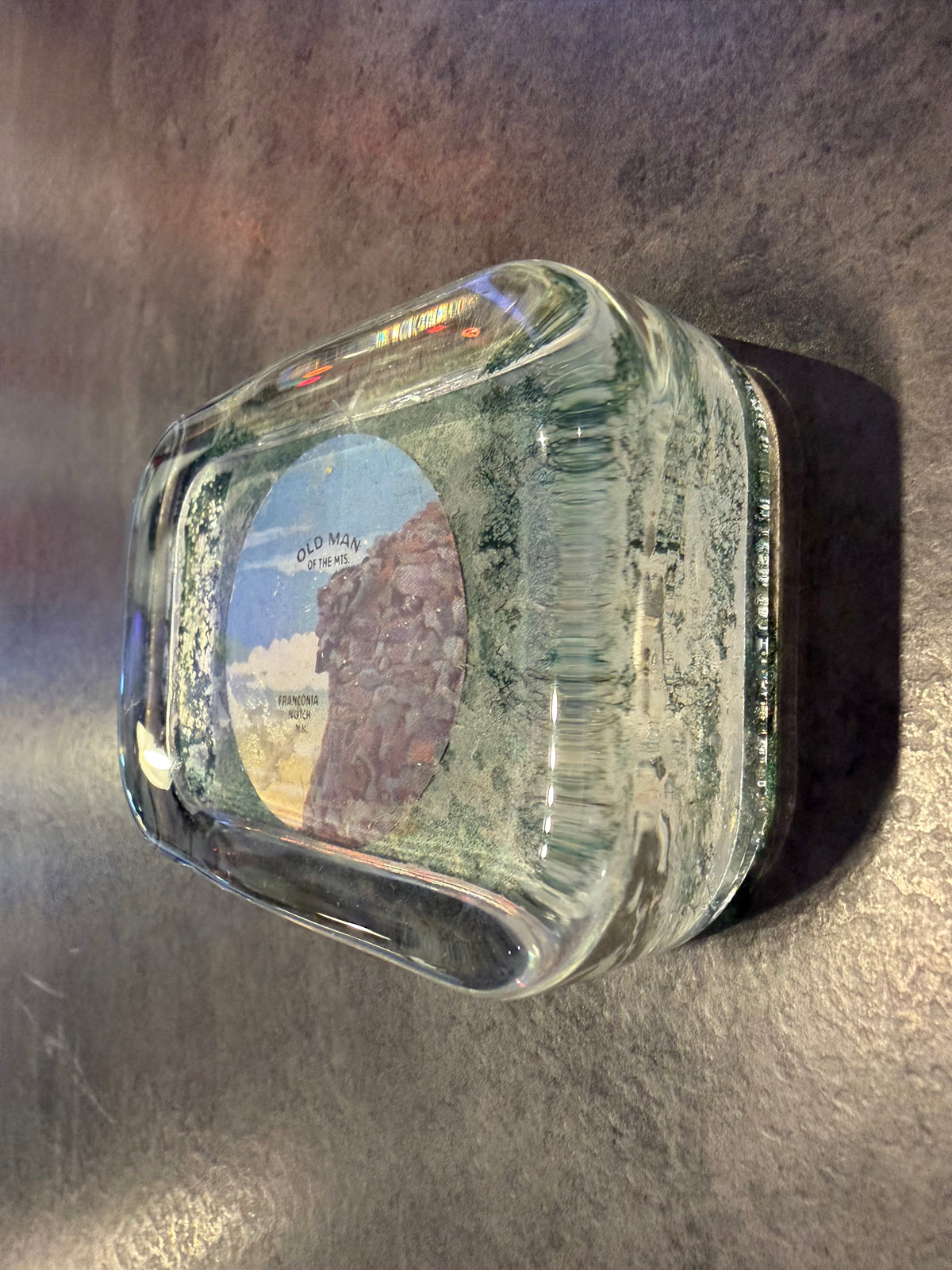 Old Man on the Mountain Glass Paperweight