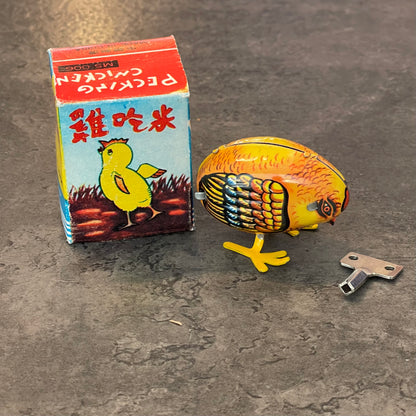 Peking Chicken Tin Litho Wind Up Toy