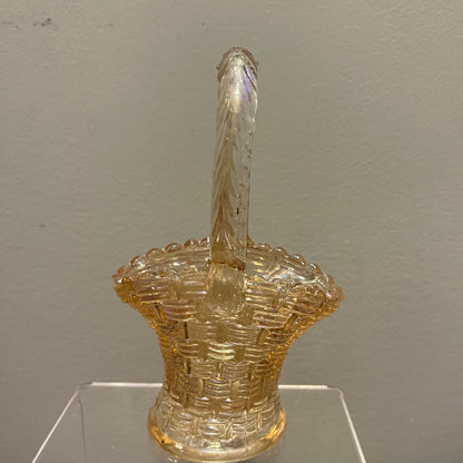 Marigold Carnival Glass Basket