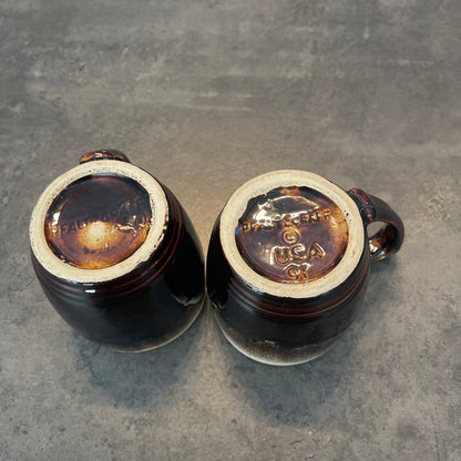 Pair of Pfaltzgraff Drip Glaze Mugs