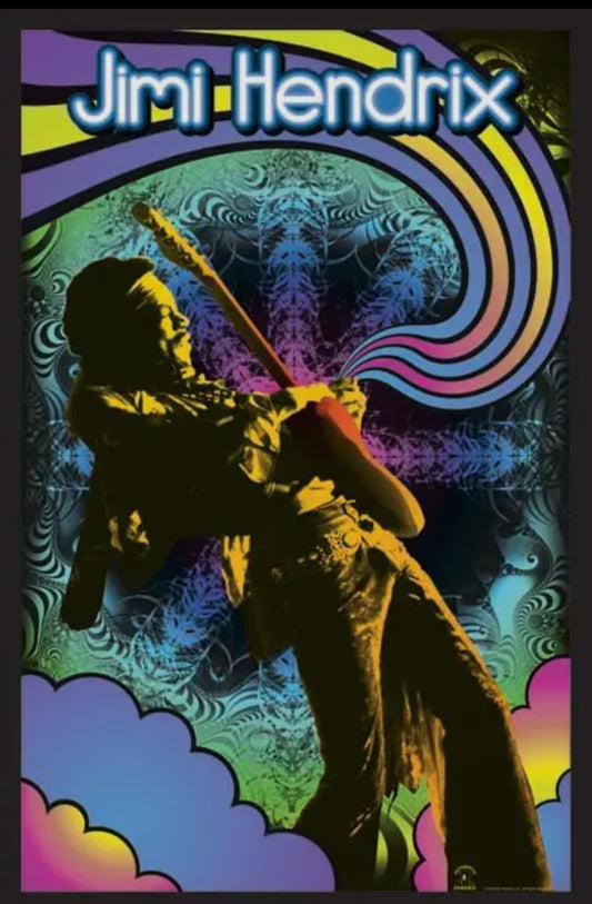 Jimmy Hendrix Velvet Black Light Poster