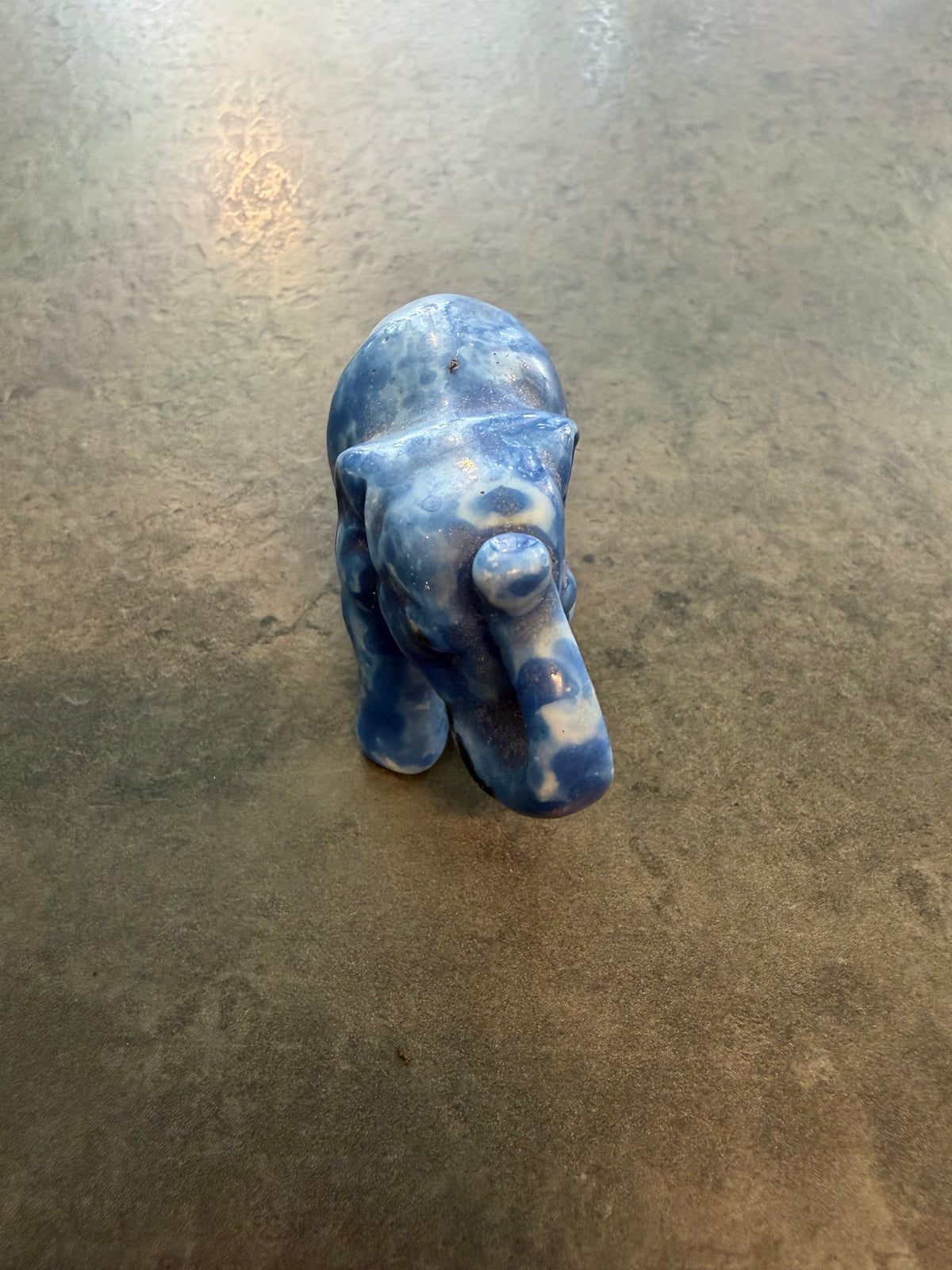 Blue Tiny Elephant Figurine