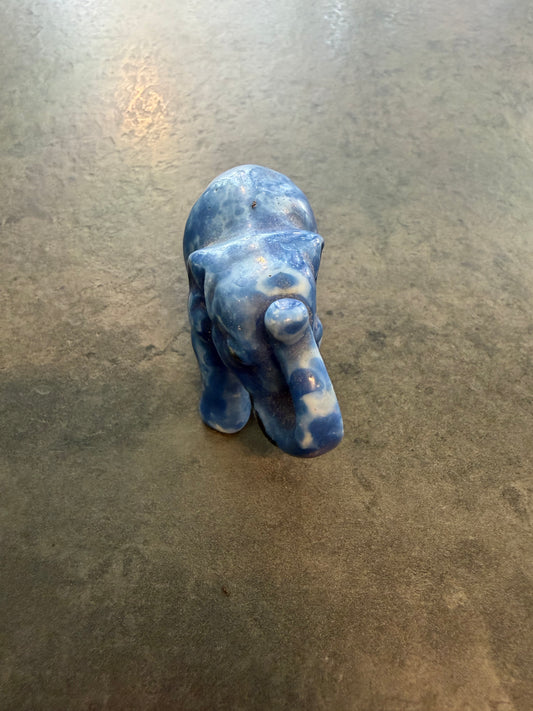 Blue Tiny Elephant Figurine