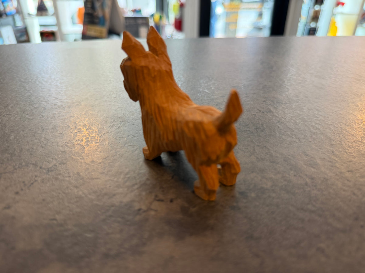 Small Wooden Terrier Figurine