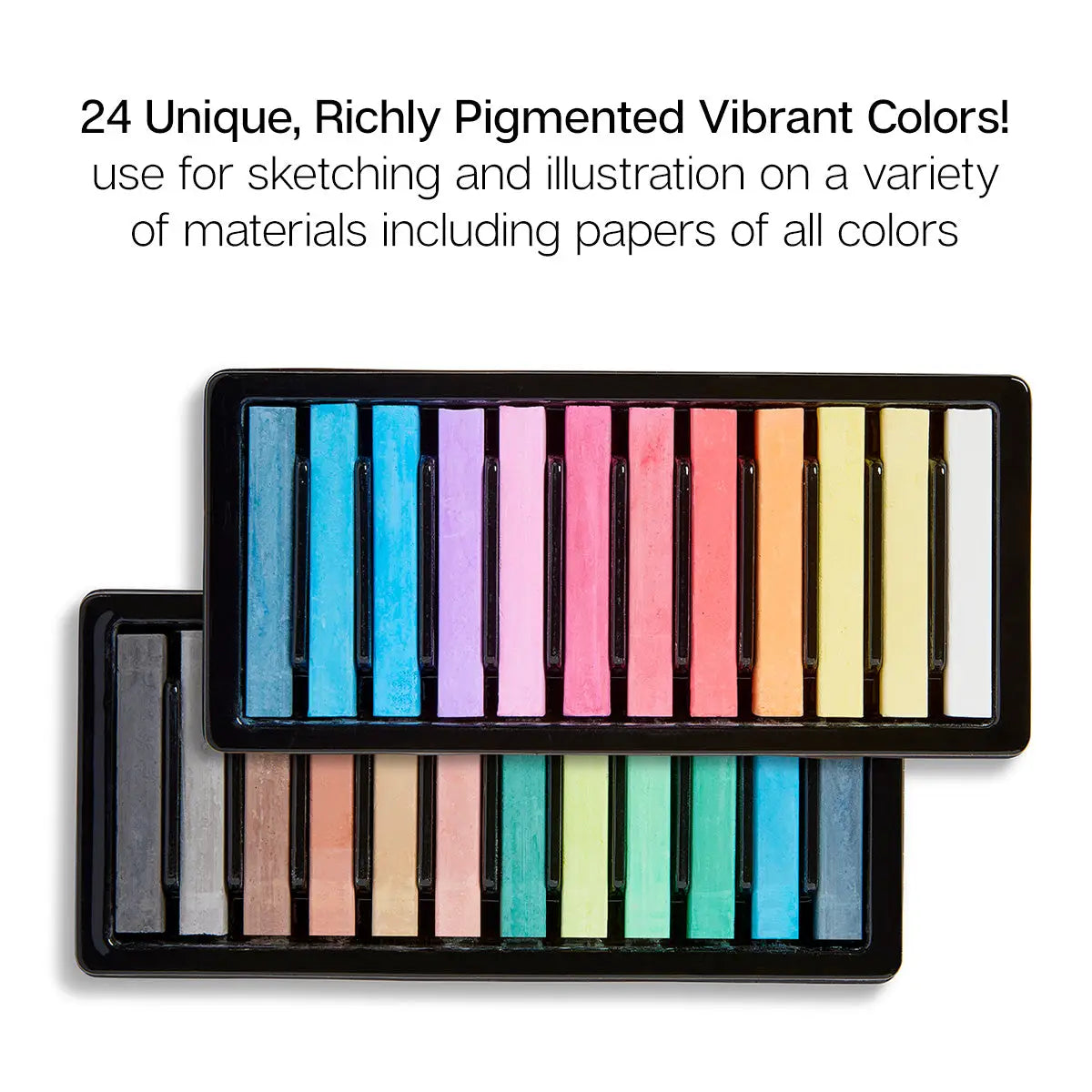 Square Chalk Pastels 24 Pc