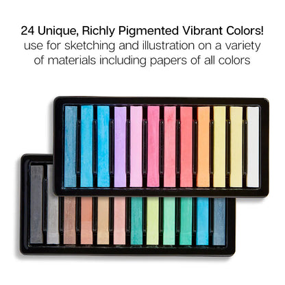 Square Chalk Pastels 24 Pc