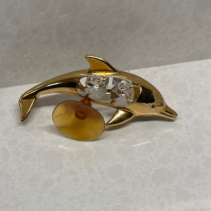 Mascot Int Gold Plated Dolphin Sun-catcher