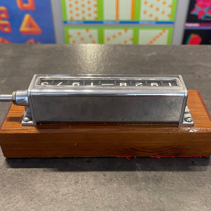 Mechanical Counter Mounted on Wood Block
