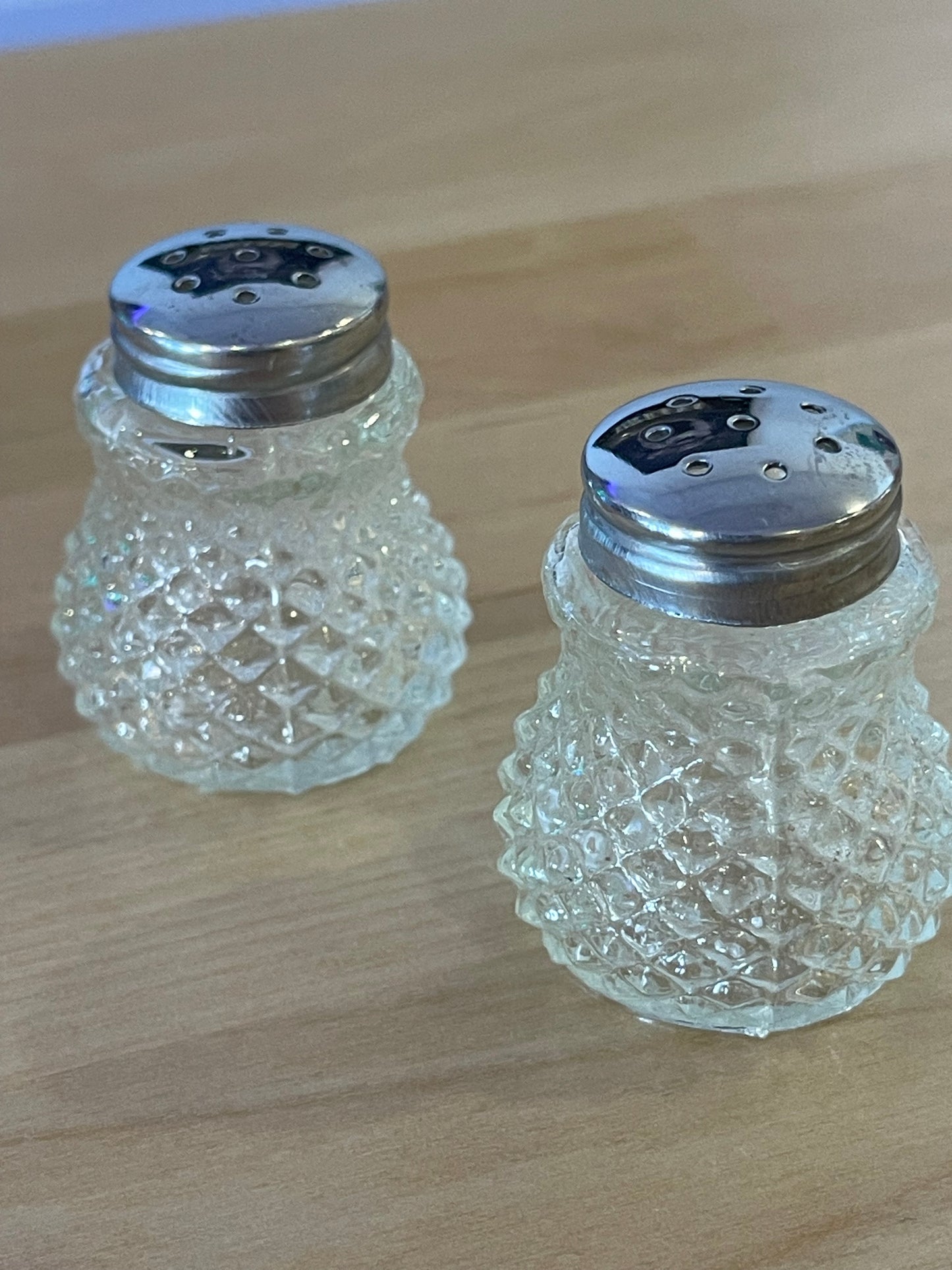 Clear Glass Salt and Pepper