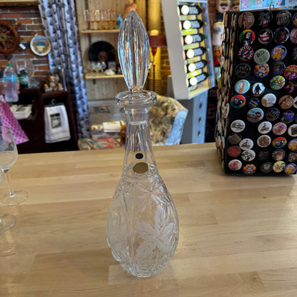 West German Hand-Cut 24% Lead Crystal Decanter with Stopper (16")