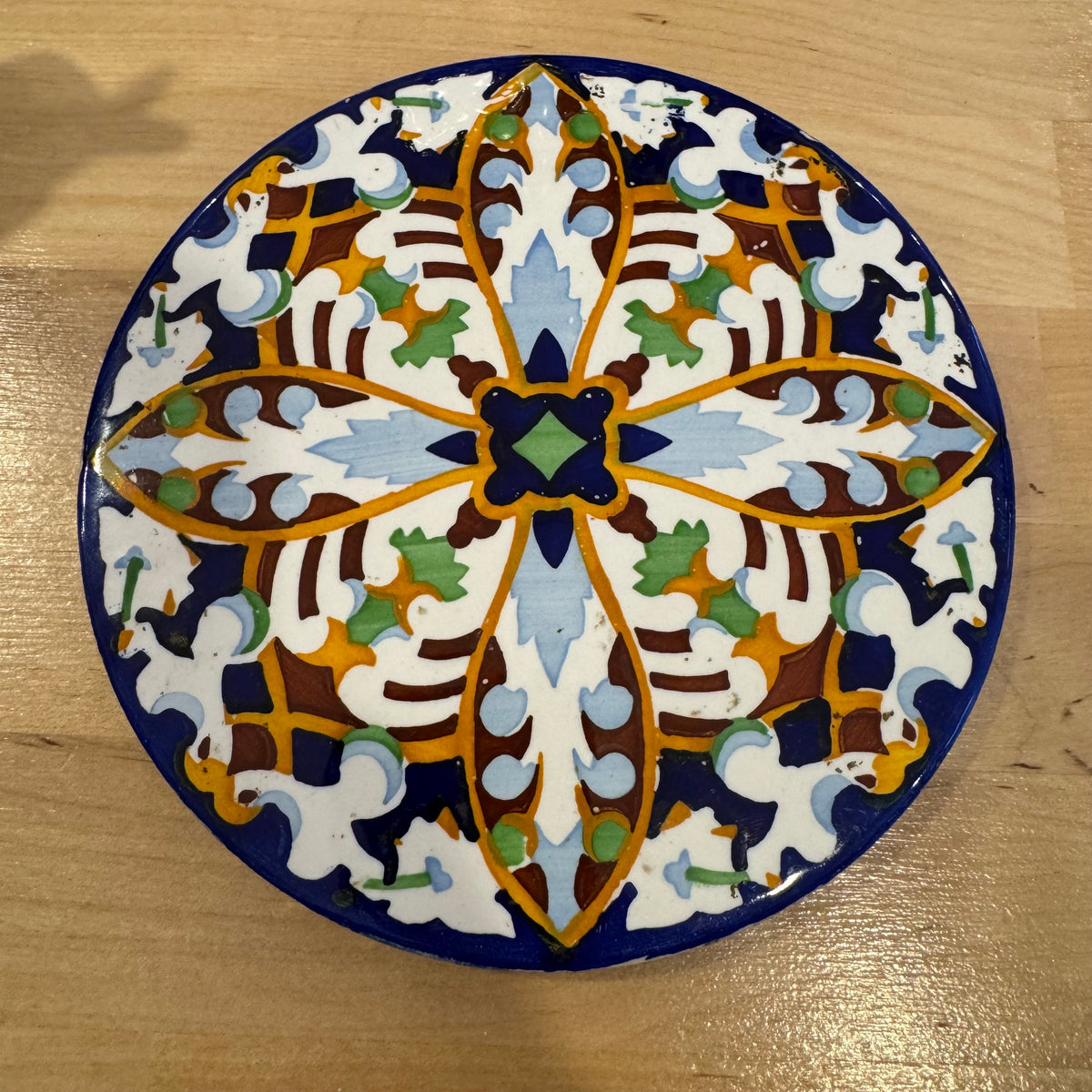 Glazed Trivet with Mediterranean Design