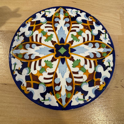 Glazed Trivet with Mediterranean Design