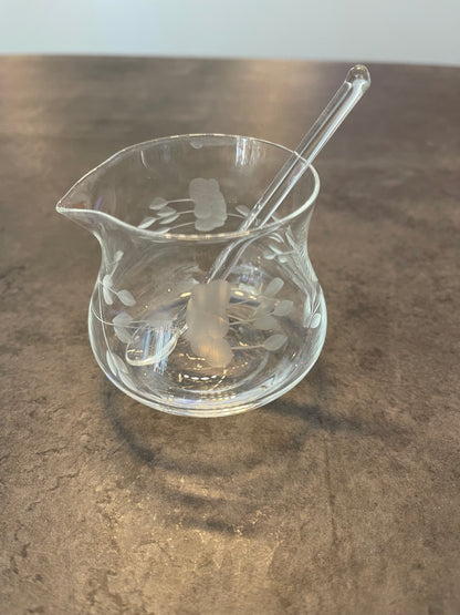 Glass Creamer and Mini Spoon