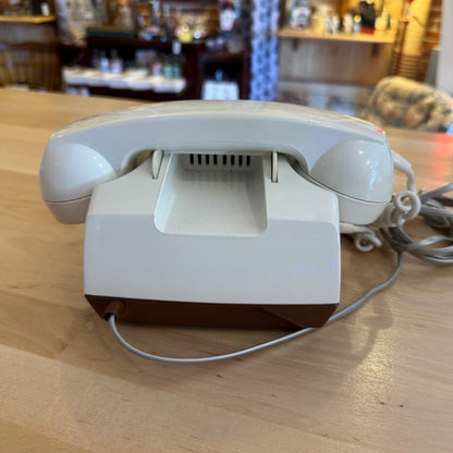ITT PC1300 Rotary Desk Phone Mod Cream & Brown Racing Stripes