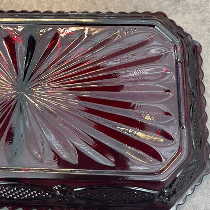 Avon Ruby Red Divided Relish Dish