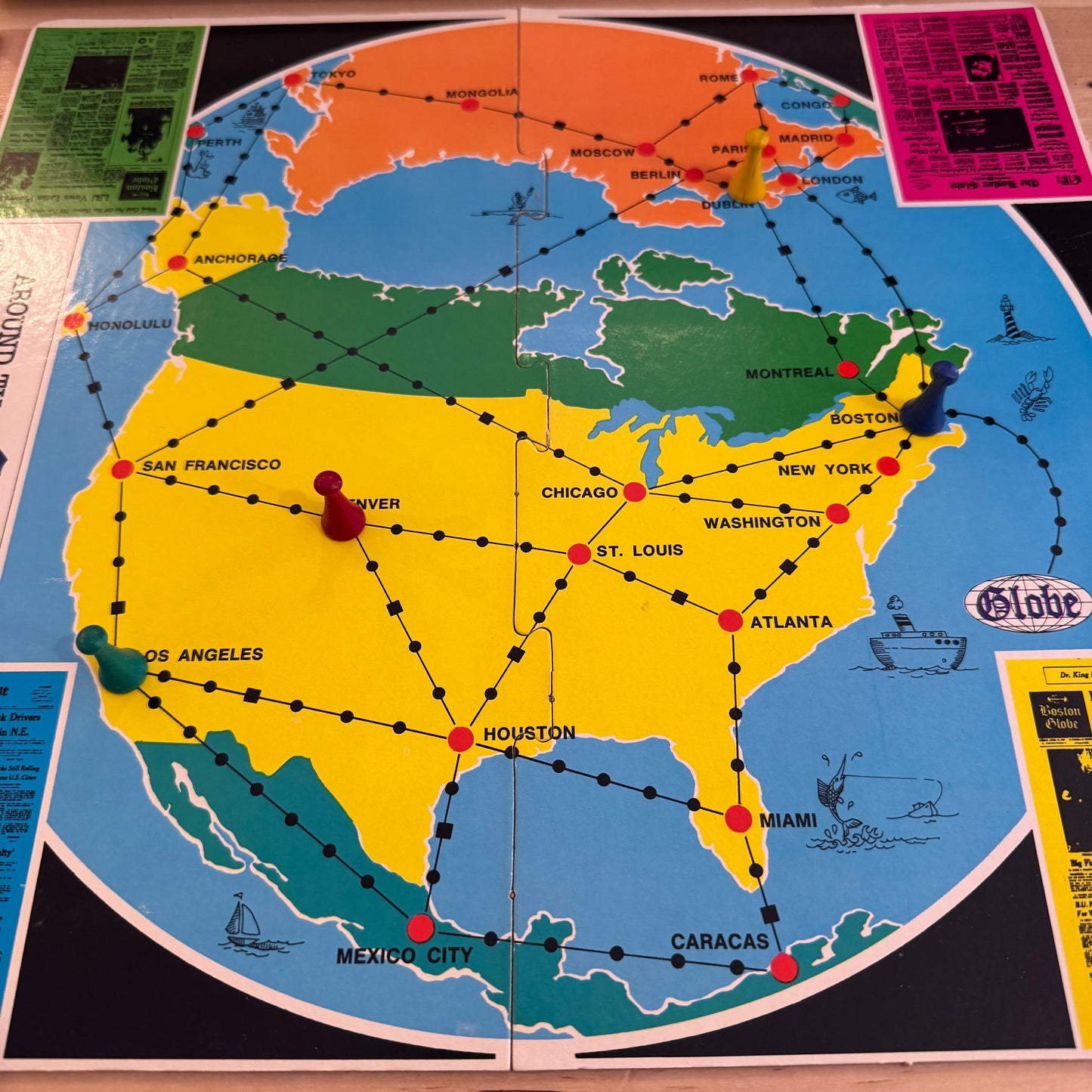 Complete Vintage Boston Globe Board Game (c. 1967)