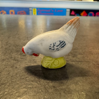 Porcelain Rooster and Chicken Figurines