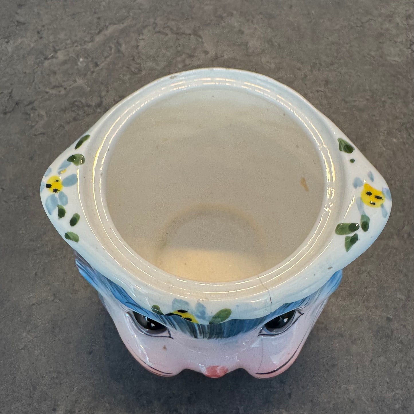 Vintage 1950s Lefton Miss Priss Blue Cat Sugar Bowl (No Lid)