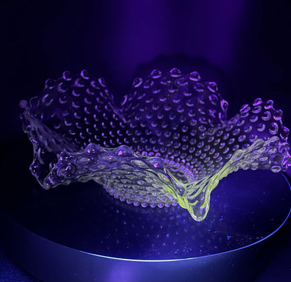 Duncan Miller Glass Hobnail Ruffle Bowl