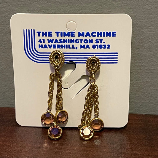Triple Dangle Clip On Earrings
