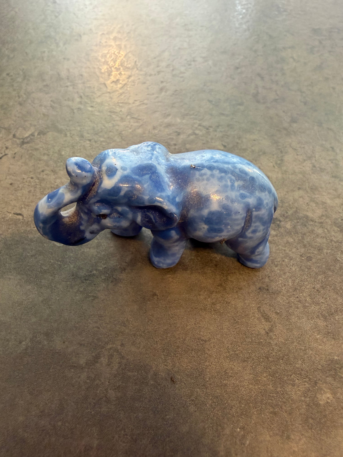 Blue Tiny Elephant Figurine