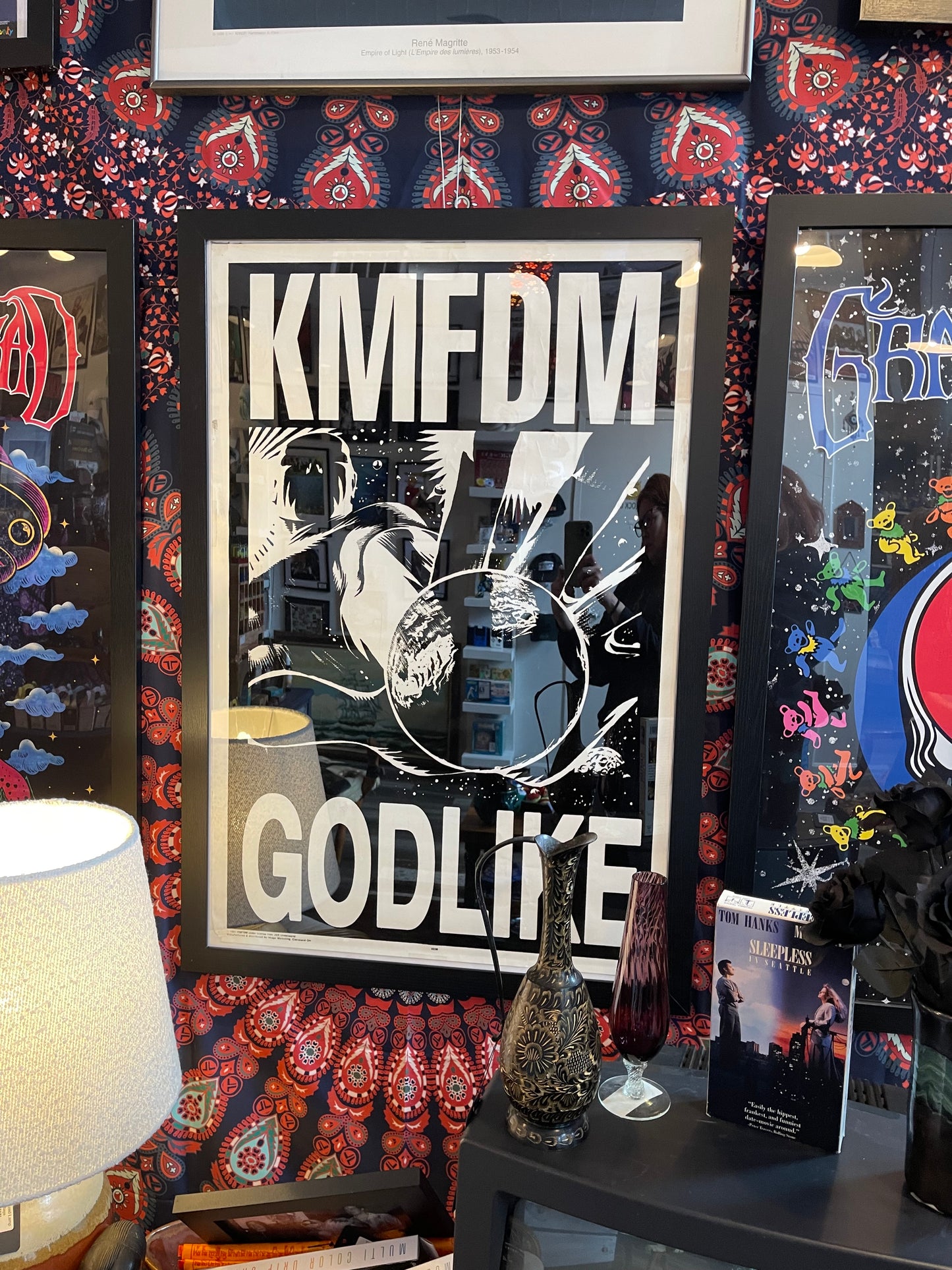 Vintage Framed KMFDM Godlife Blacklight Poster