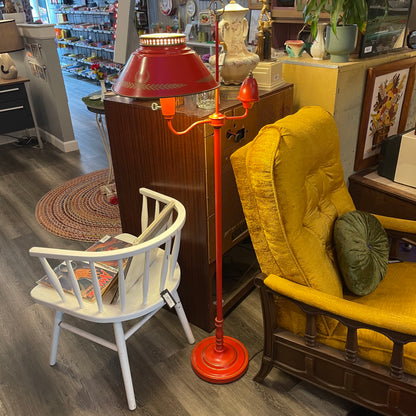 Red Toleware Bouillotte Floor Lamp