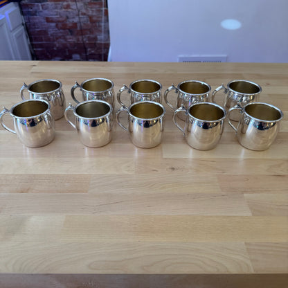 Set of 10 Towle Silver Plated Handled Mugs