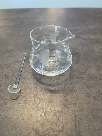 Glass Creamer and Mini Spoon