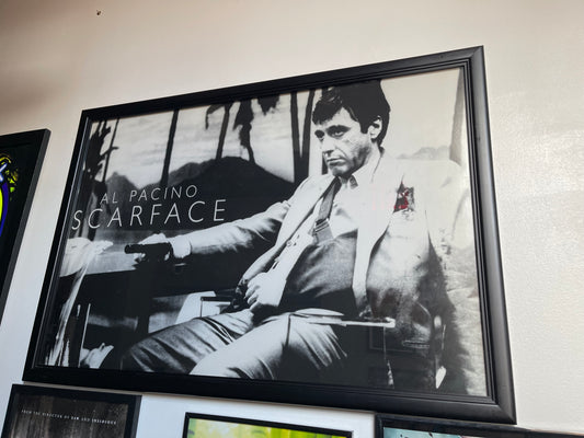 Scarface Black and White Framed Movie Poster