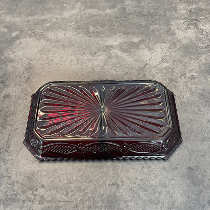 Avon Ruby Red Divided Relish Dish