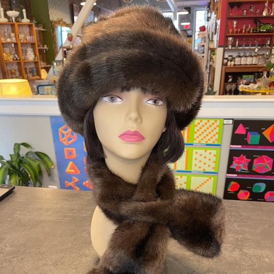 Faux Fur Hat and Scarf Set